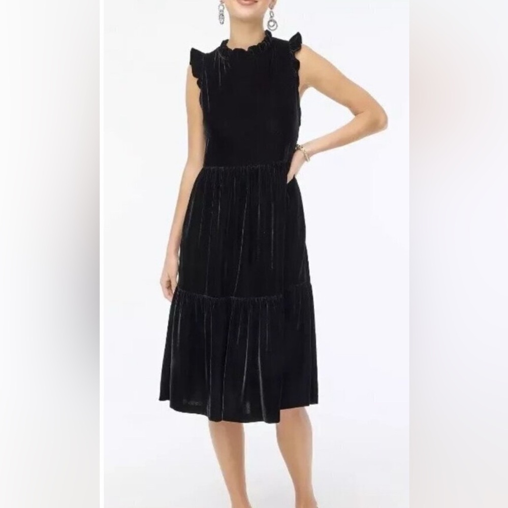 J. Crew Black Velvet Dress